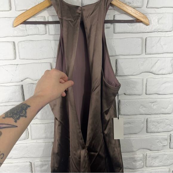 NWT Babaton Aritzia Taupe Racerback Sleeveless Dress Size 0 - Picture 6 of 14